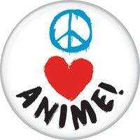 Peace Love Anime Button 1.25" - #shop_name Ata BoyButtons