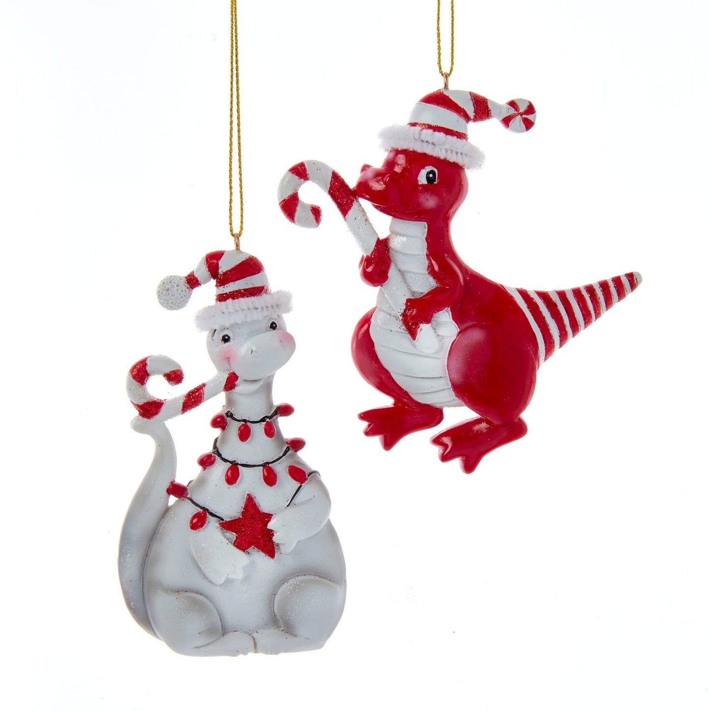 Peppermint Dinosaur Ornaments - #shop_name Kurt S. Adler, Inc.Holiday Ornaments