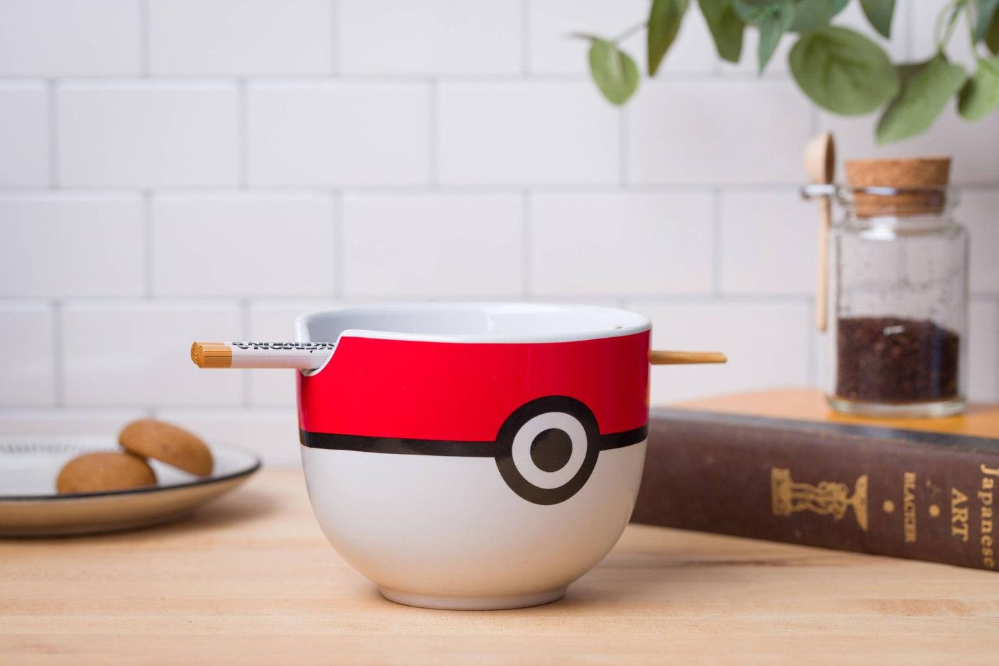 Pokemon Pokeball Ceramic Ramen Bowl With Chopsticks - #shop_name Silver BuffaloBowls