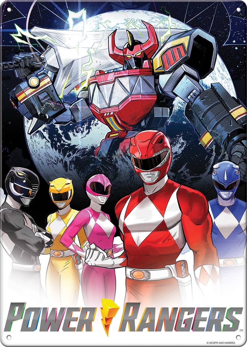 Power Rangers Group Metal Sign (11.5" x 8.25") - #shop_name Ata BoyWall Art