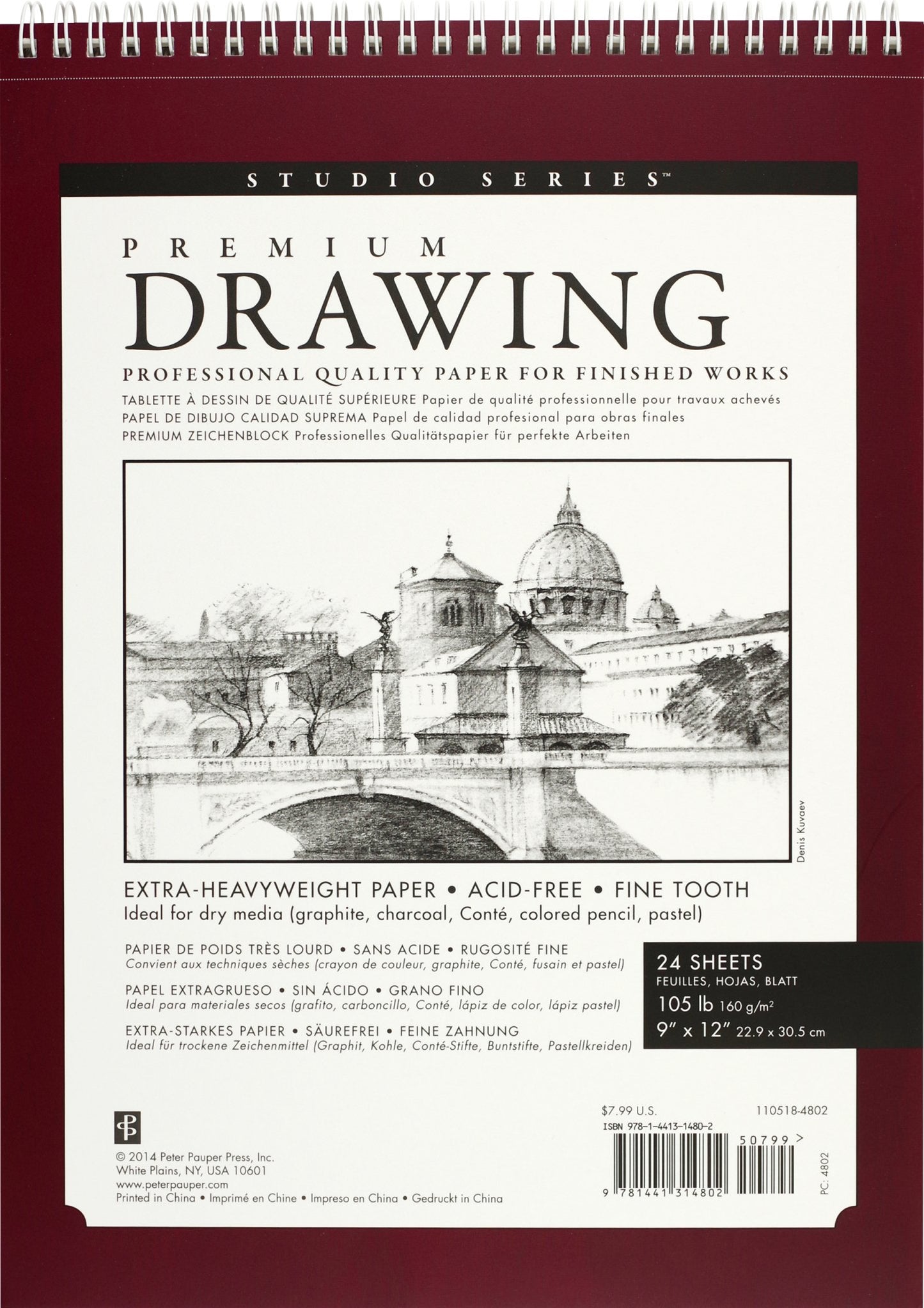 Premium Drawing Pad 9 X 12 - #shop_name Peter Pauper PressGifts