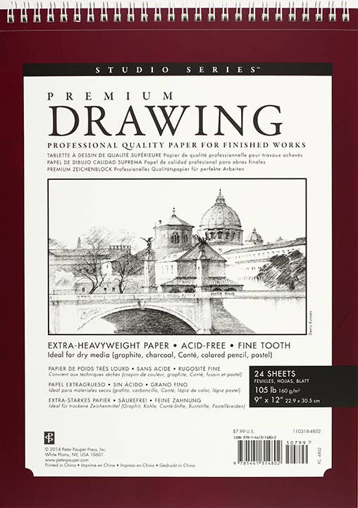 Premium Drawing Pad 9 X 12 - #shop_name Peter Pauper PressGifts