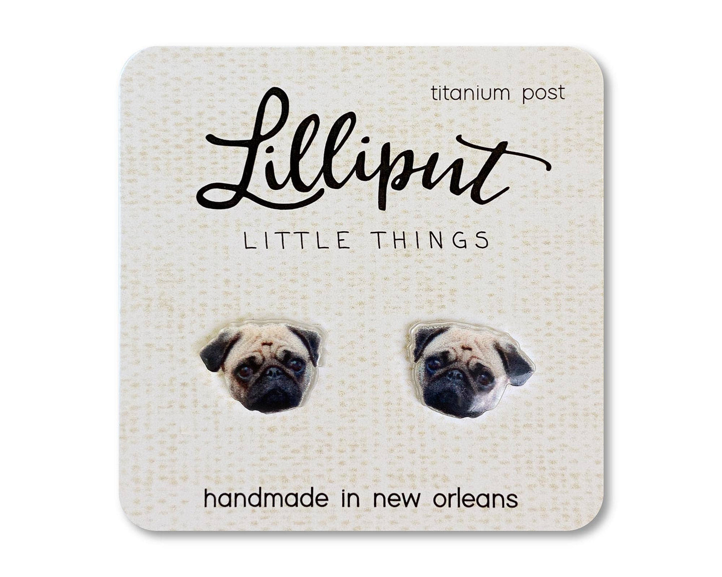 Pug Dog Earrings - #shop_name Lilliput Little ThingsGifts