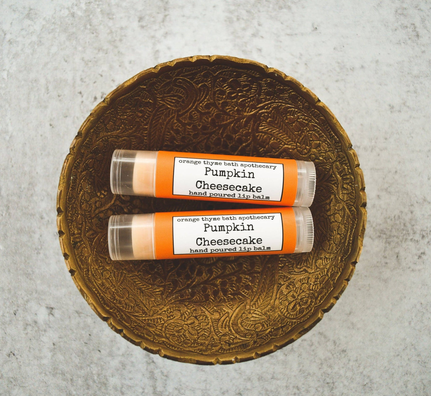 Pumpkin Cheesecake Lip Balm - #shop_name Orange Thyme Bath ApothecaryGifts