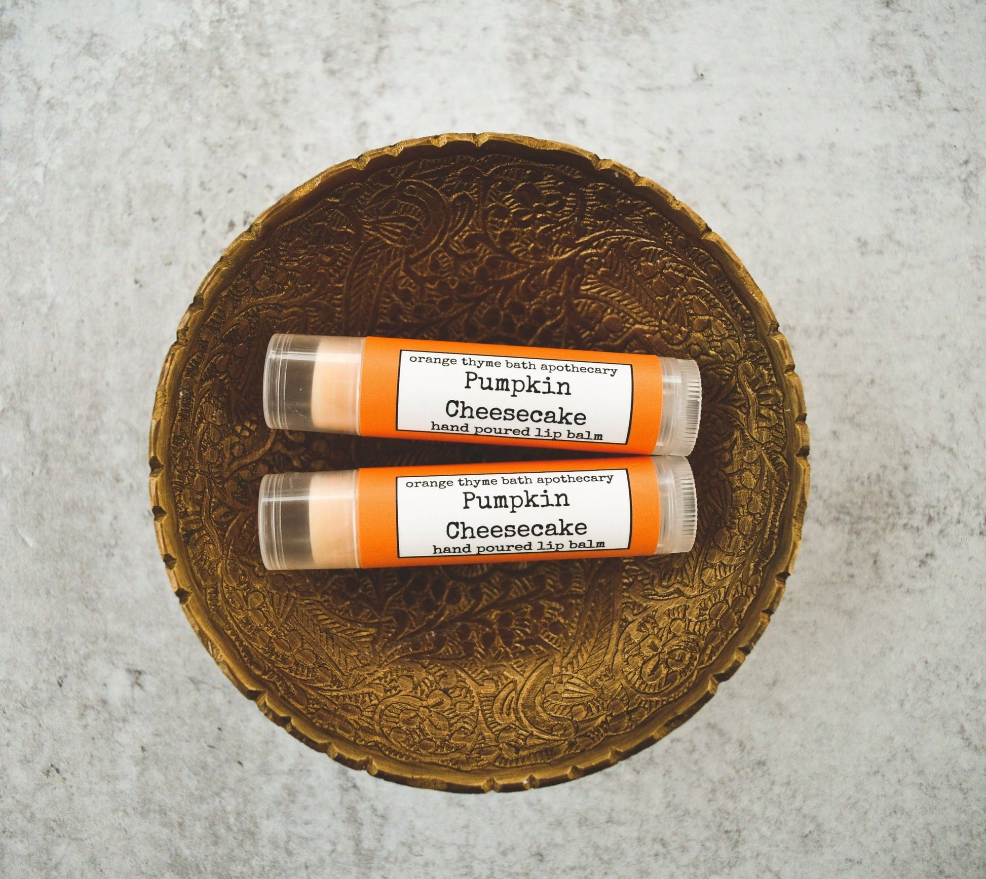 Pumpkin Cheesecake Lip Balm - #shop_name Orange Thyme Bath ApothecaryGifts