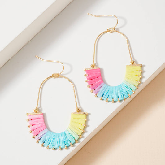 Raffia Geometric Dangling Earrings - #shop_name Avenue ZoeBoutique Jewelry