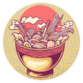 Ramen Bowl Japanese Wave 1.75" Button