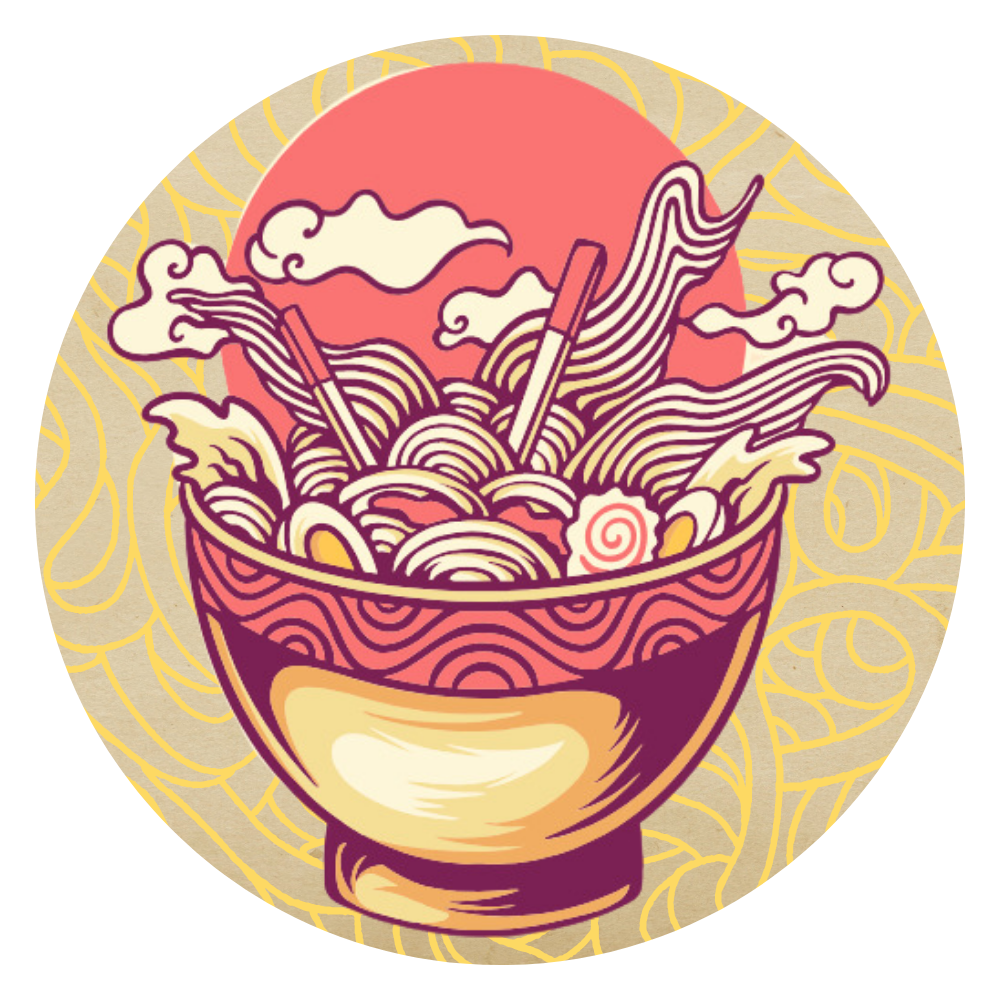 Ramen Bowl Japanese Wave 1.75" Button