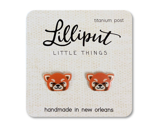 Red Panda / Firefox Earrings - #shop_name Lilliput Little ThingsJewelry