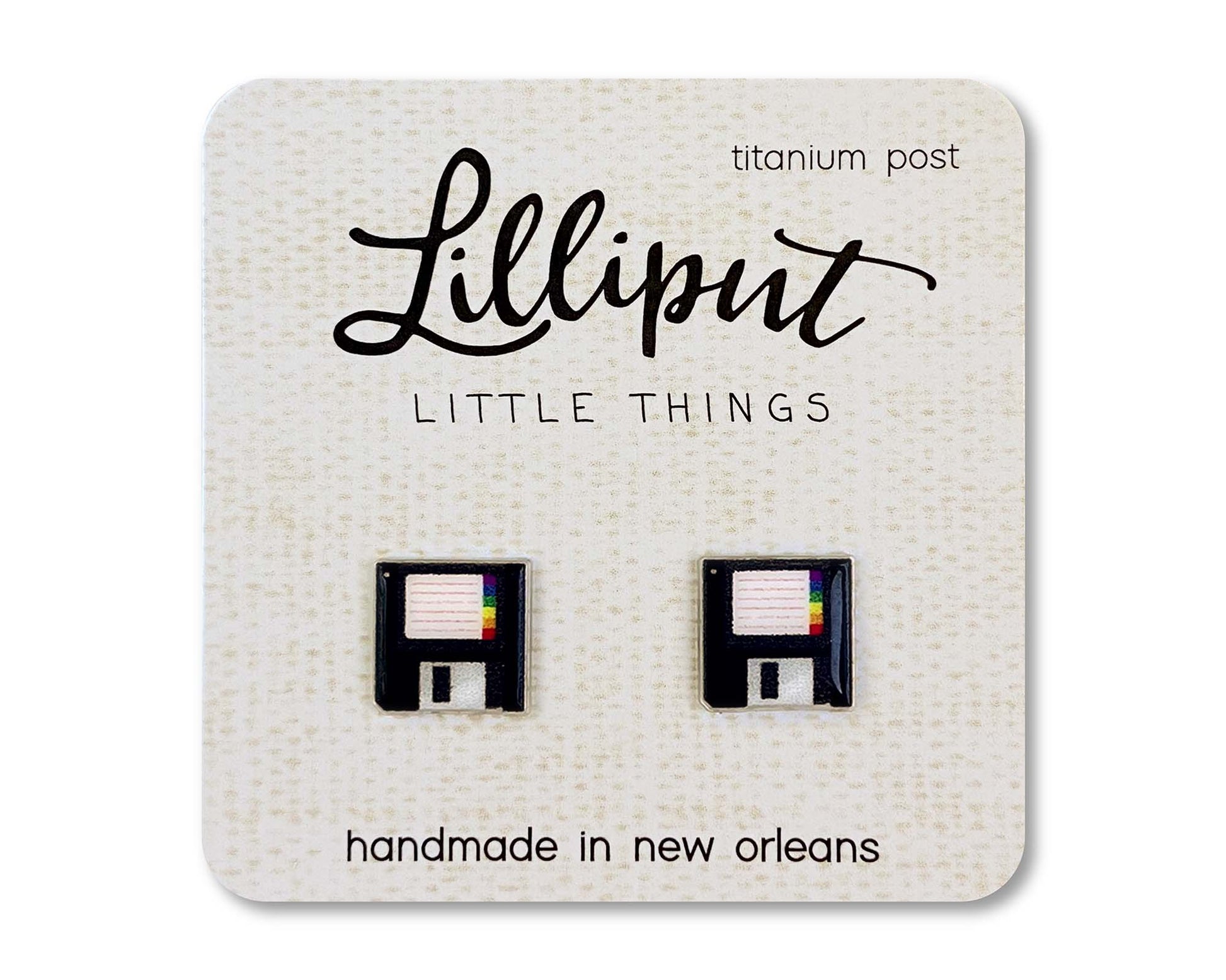 Retro Floppy Disk Earrings - #shop_name Lilliput Little ThingsGifts