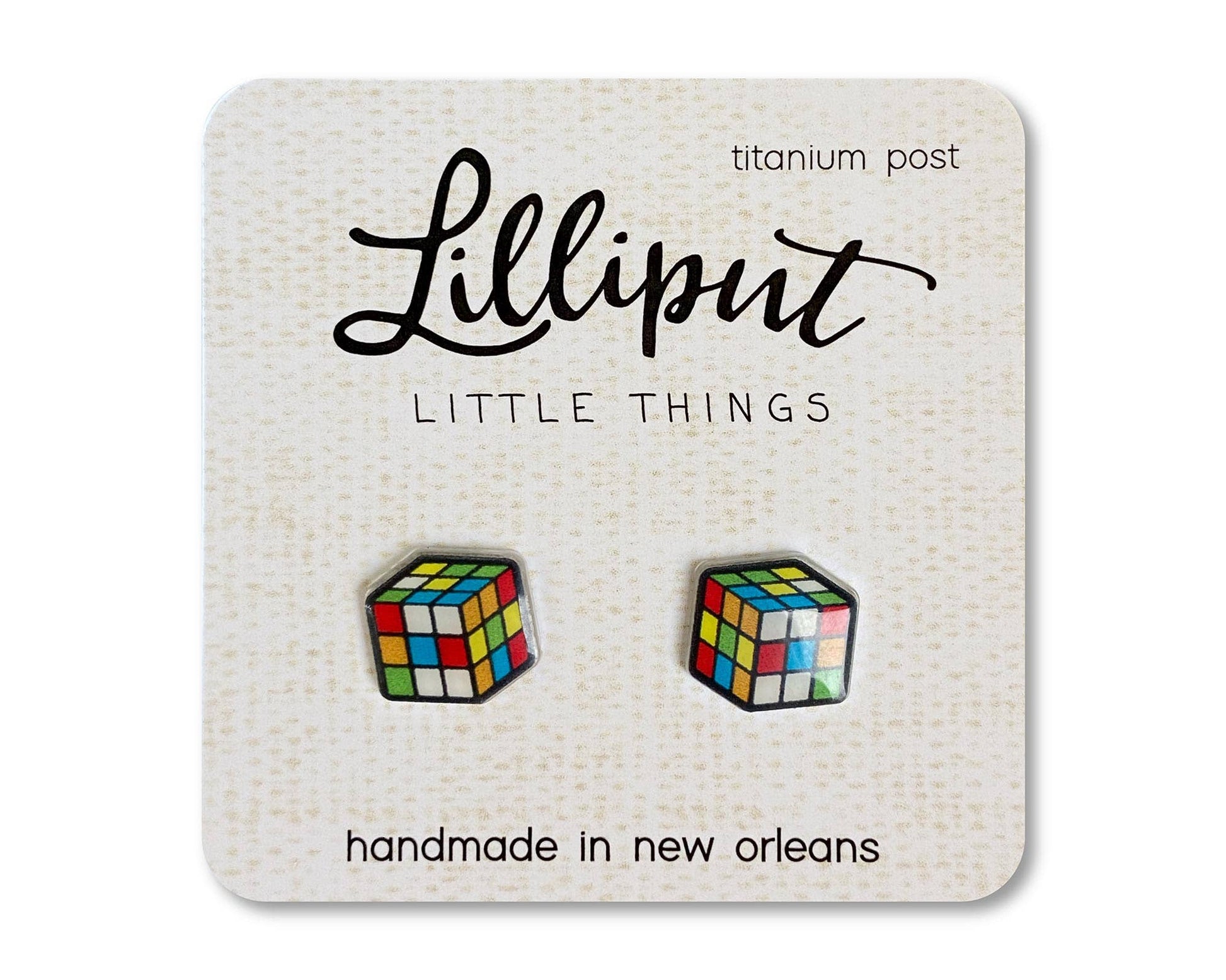 Retro Puzzle Cube Earrings - #shop_name Lilliput Little ThingsGifts