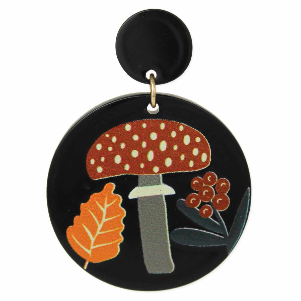 Retro Shroom Toadstool Print Earrings - #shop_name ZADGifts