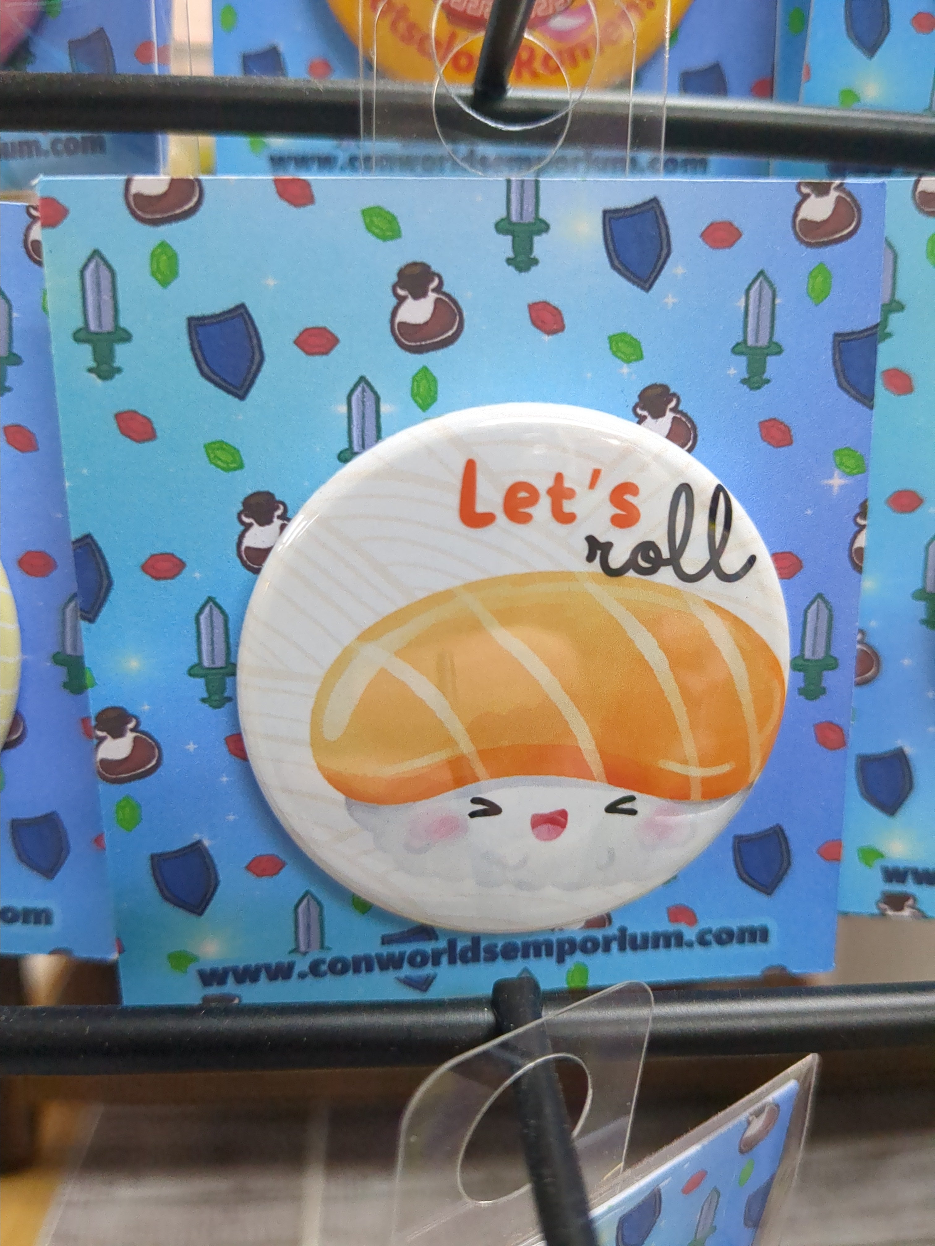 Let's Roll Sushi 1.75" Button