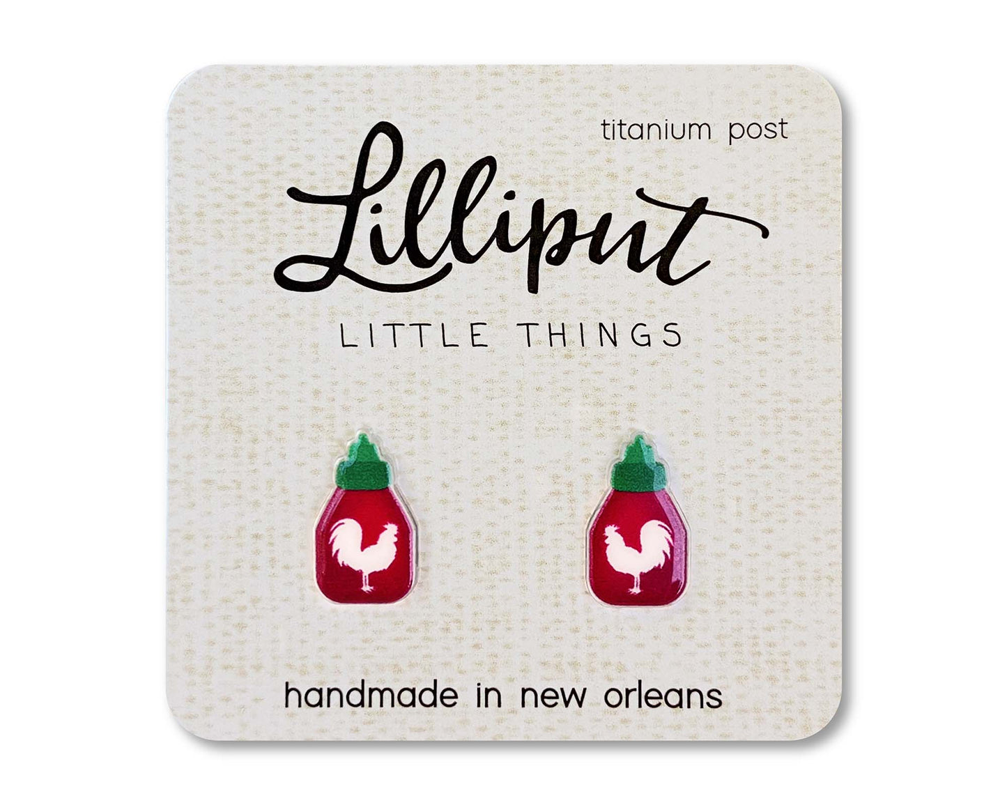 Rooster Sauce Earrings - #shop_name Lilliput Little ThingsGifts