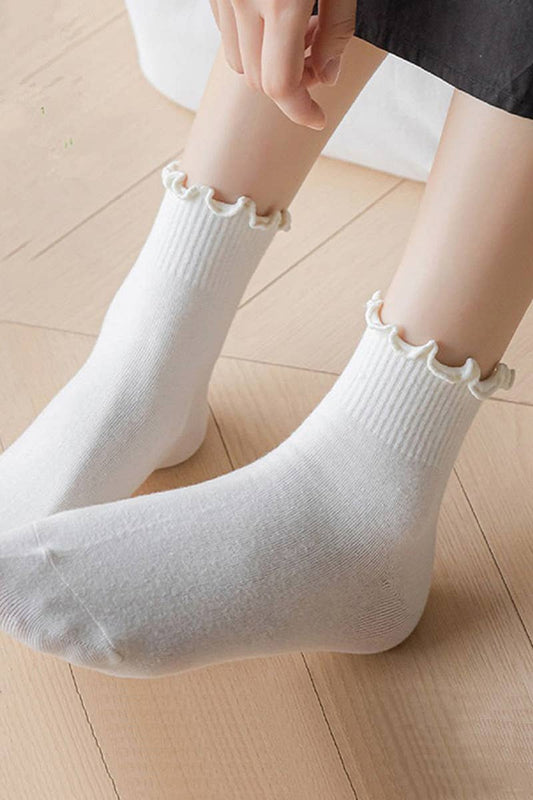 RUFFLE TRIM CREW SOCKS - #shop_name 42POPSGifts