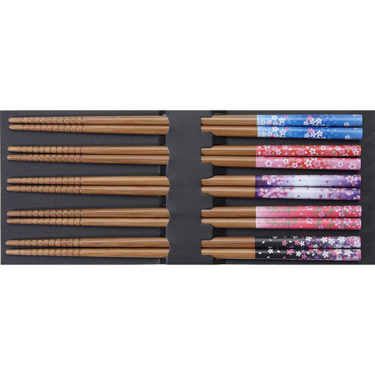 Sakura Flowers Japanese Bamboo Chopsticks Set - #shop_name Wholesale ChopsticksKitchen