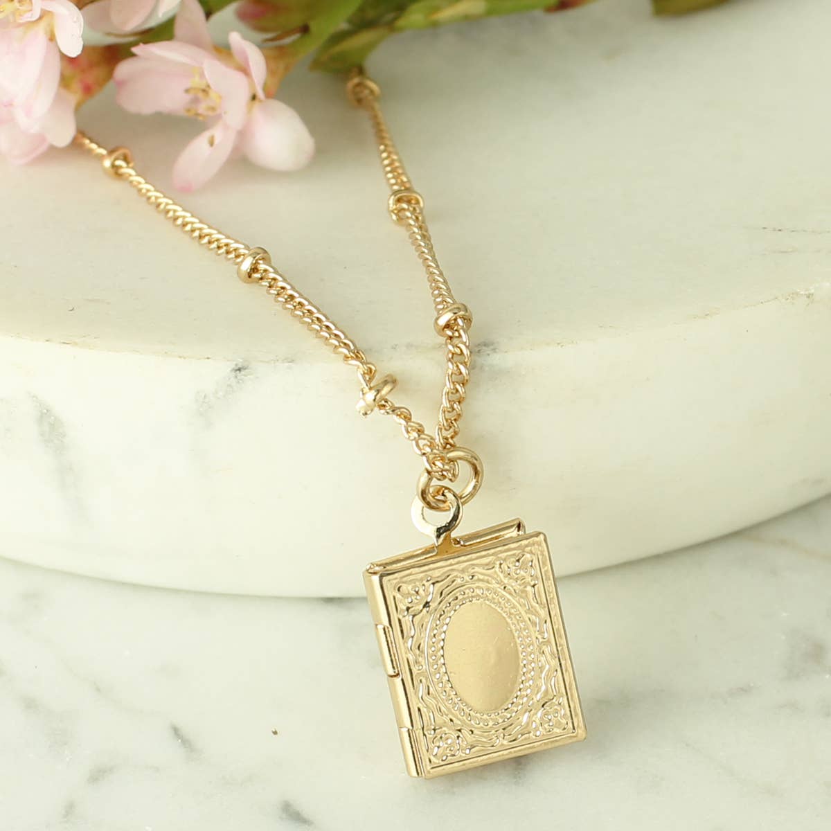 Secret Diary Gold Book Locket Necklace - #shop_name ZADGifts