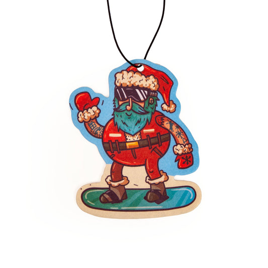 Snowboarding Santa Claus Car Air Freshener Air Freshener - #shop_name Fresh FreshenersGifts