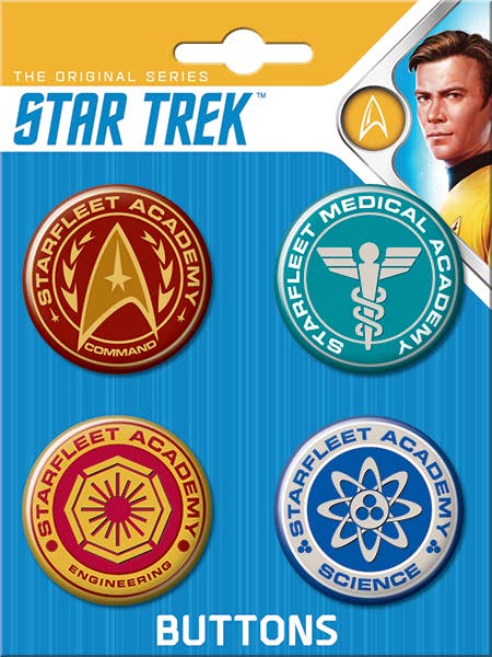 STAR TREK CLASSIC 4 BUTTON SET # 6 Carded 4 Button Set - #shop_name Ata BoyButtons