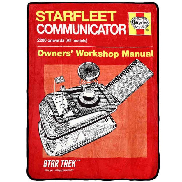 Star Trek Starfleet Communicator Owners Manual Fleece Throw Blanket - #shop_name BioworldGift