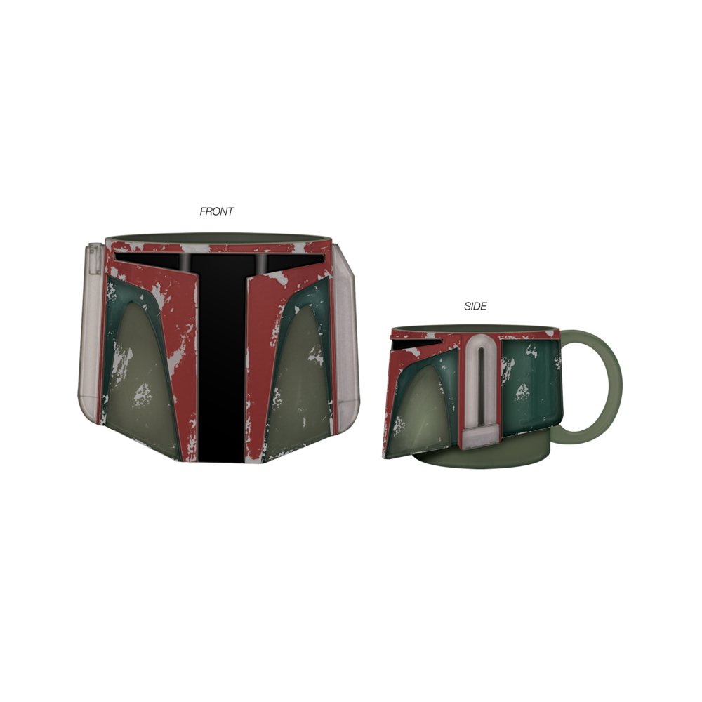 Star Wars Boba Fett Distressed Helmet Ceramic - #shop_name Silver BuffaloGifts