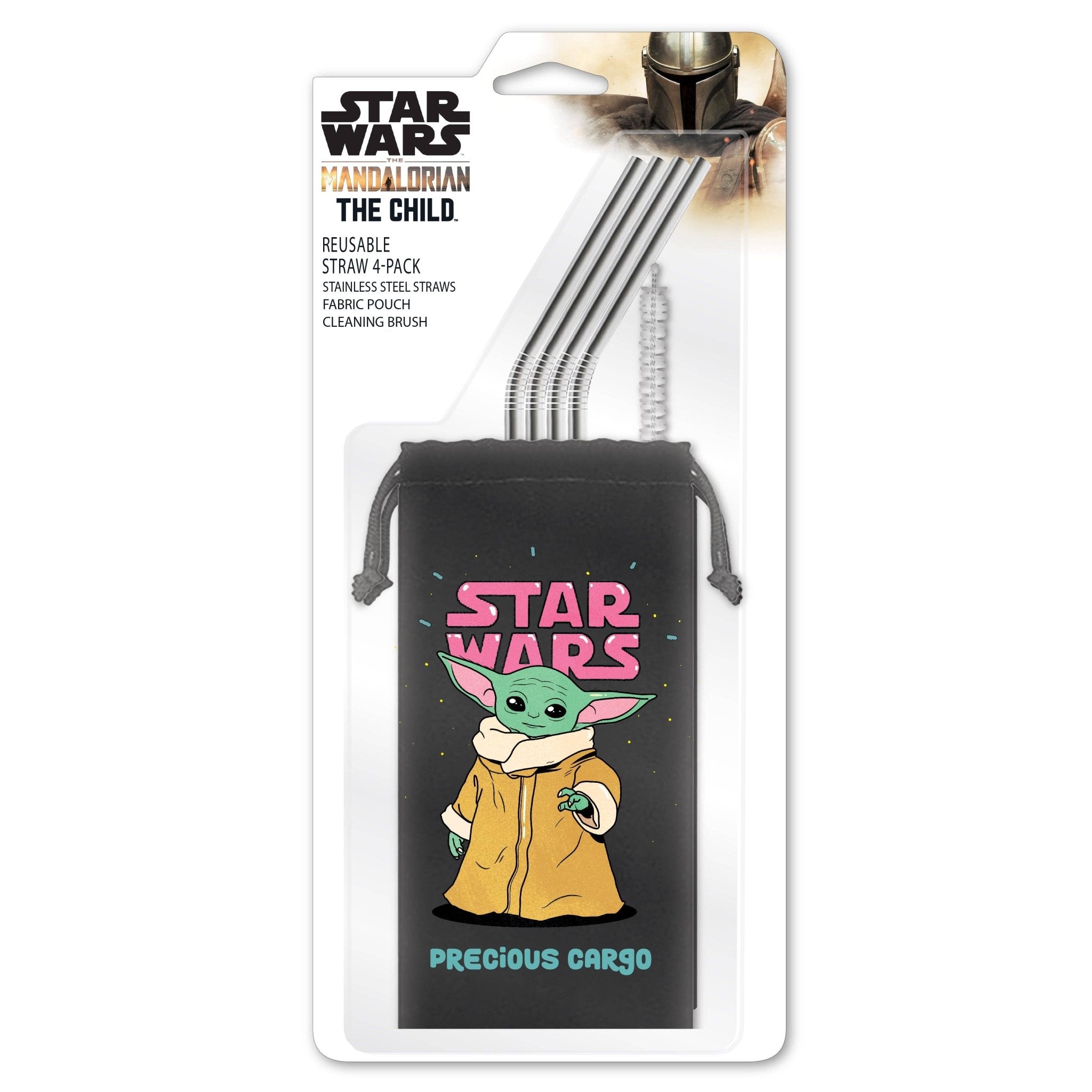 Star Wars Mandalorian The Child Precious Cargo Silver Straw - #shop_name AQUARIUS, GAMAGO, ICUP, & ROCK SAWS by NMR BrandsGifts