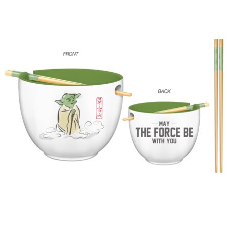 Star Wars Yoda 20oz. Ceramic Ramen Bowl with Chopsticks - #shop_name Silver BuffaloGifts