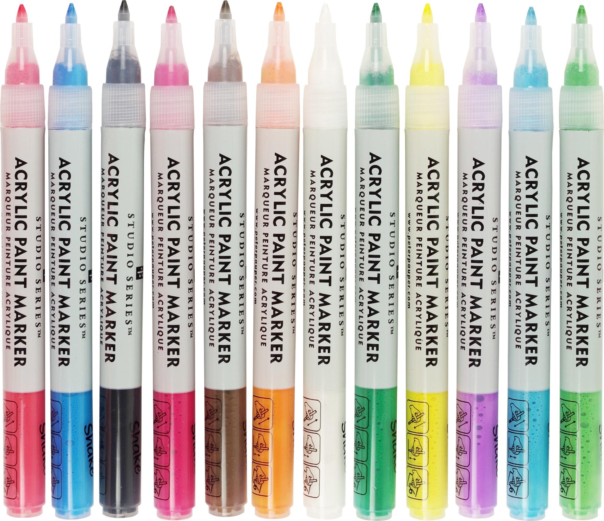 Studio Series Acrylic Paint Marker Set (12 - piece set) - #shop_name Peter Pauper PressGifts