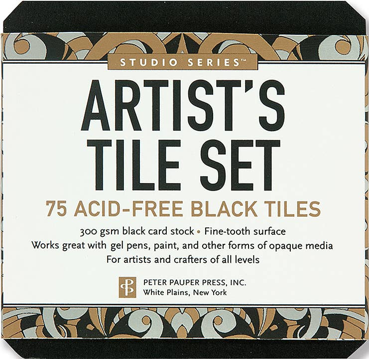 Studio Series Artist's Tiles: Black - #shop_name Peter Pauper PressGifts
