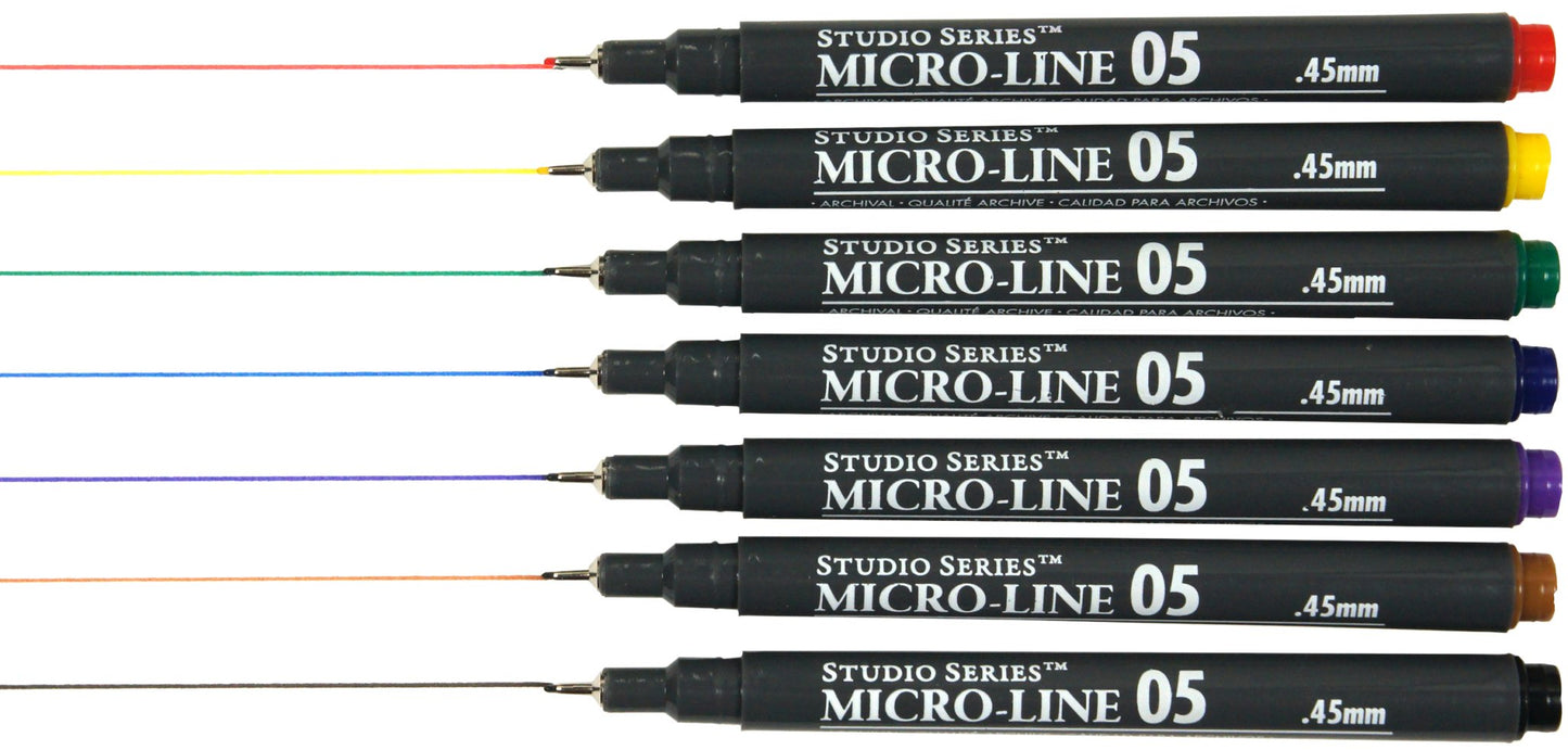 Studio Series Colored Micro - Line Pen Set (Set of 7) - #shop_name Peter Pauper PressStationary