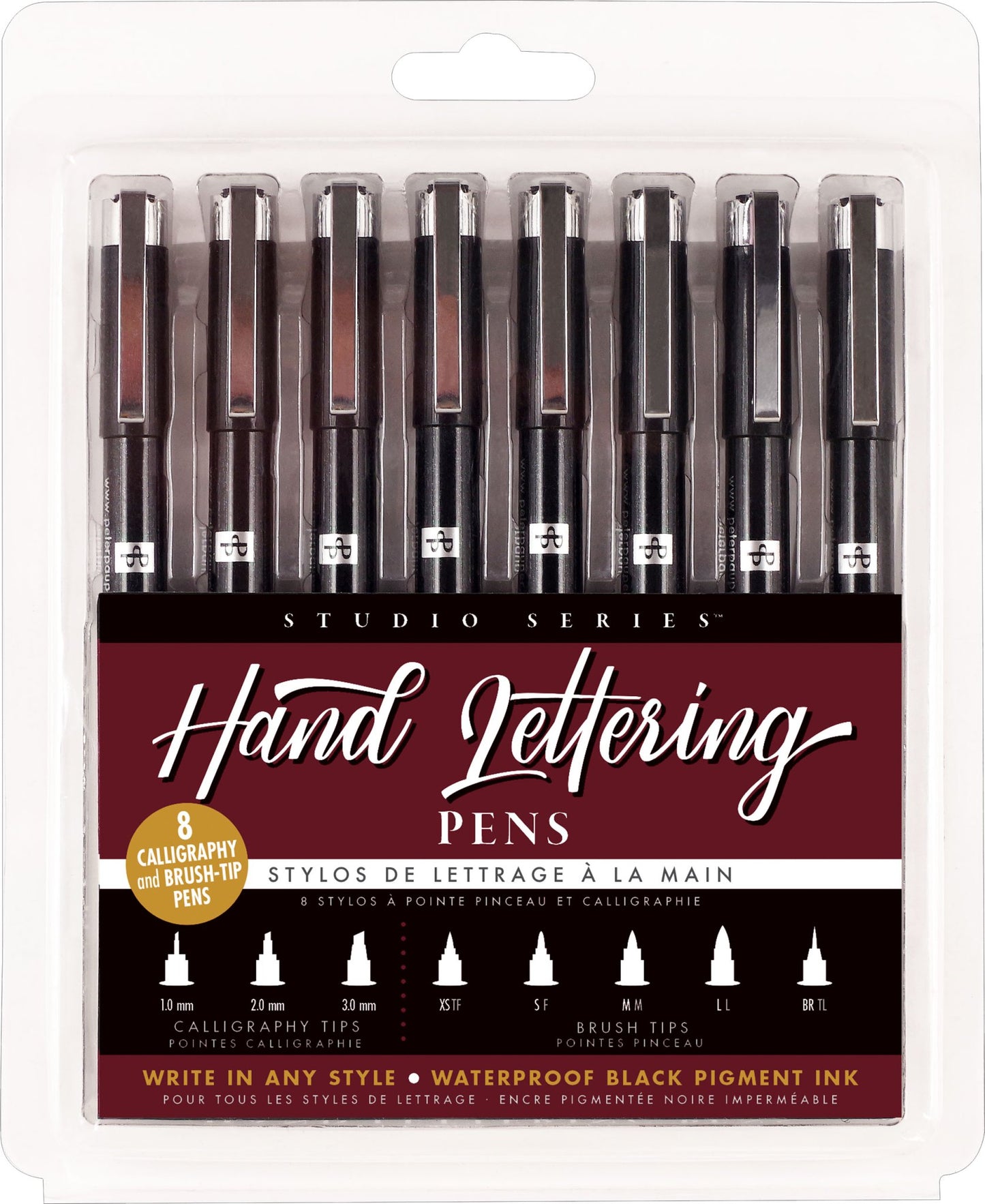 Studio Series Hand Lettering Pens (set of 8) - #shop_name Peter Pauper PressGifts