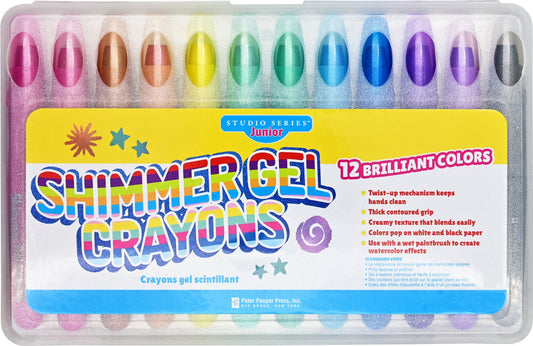 Studio Series Junior Shimmer Gel Crayons (set of 12) - #shop_name Peter Pauper PressGifts