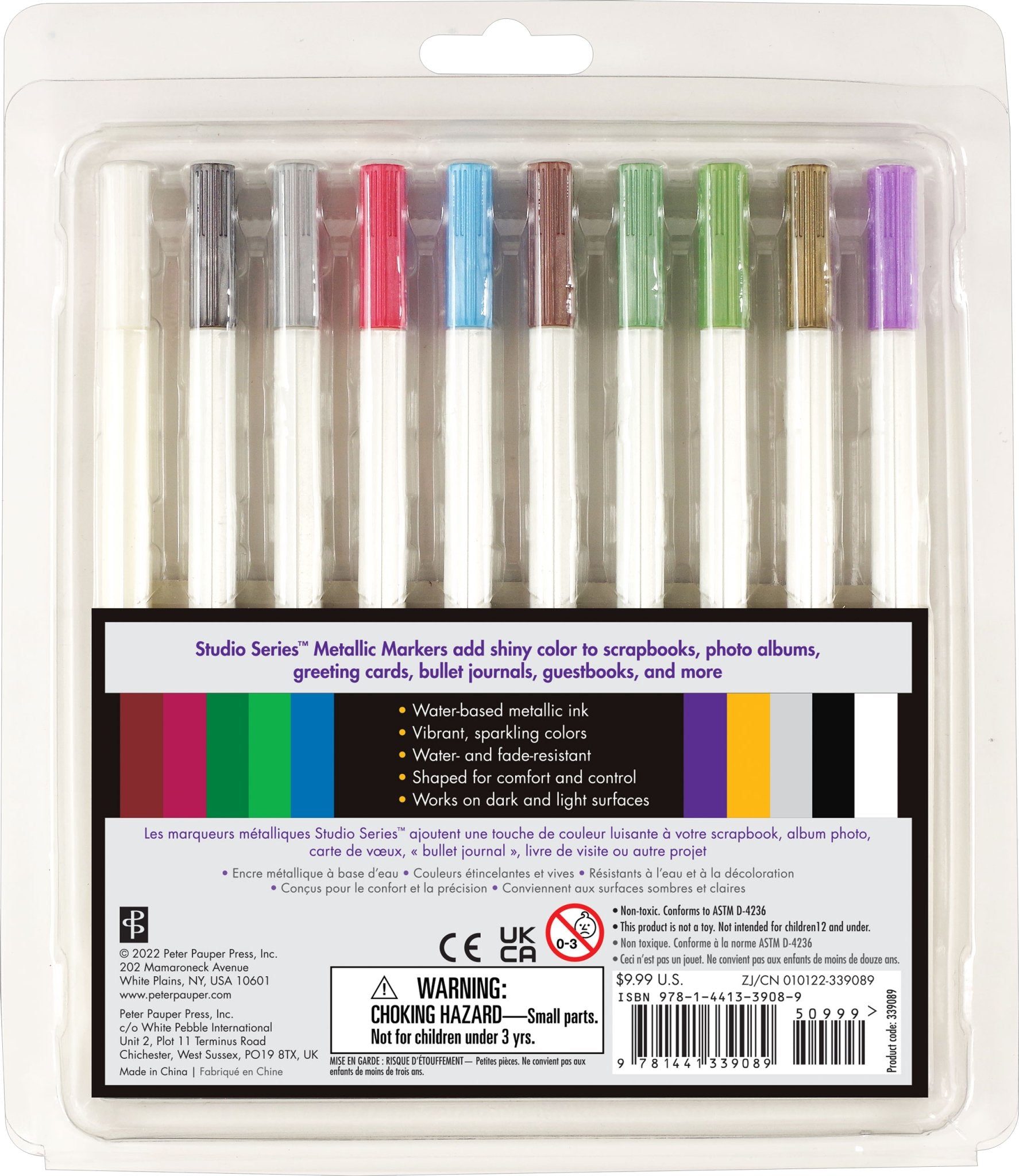 Studio Series Metallic Markers (set of 10) - #shop_name Peter Pauper PressStationary