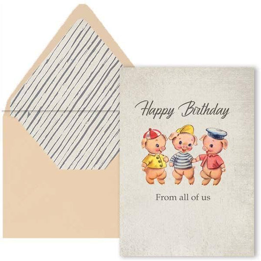 Three Little Pigs Birthday Card - #shop_name Mod Lounge Paper CompanyGreeting Cards