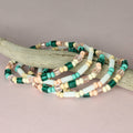 Turquoise Peach Bead Stretch Bracelets - #shop_name ZADGifts