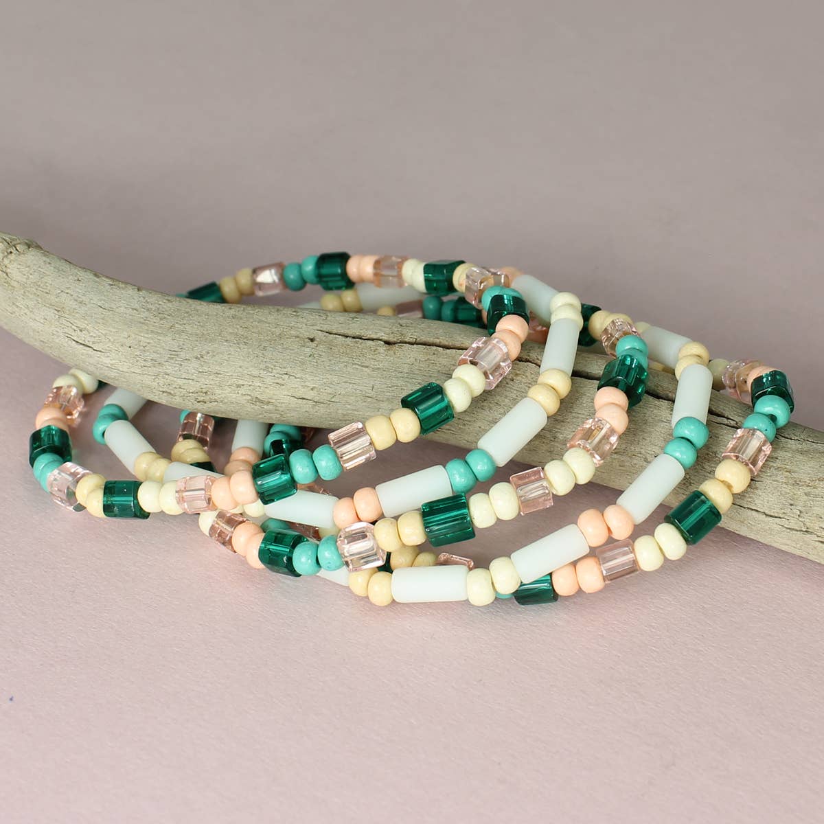 Turquoise Peach Bead Stretch Bracelets - #shop_name ZADGifts