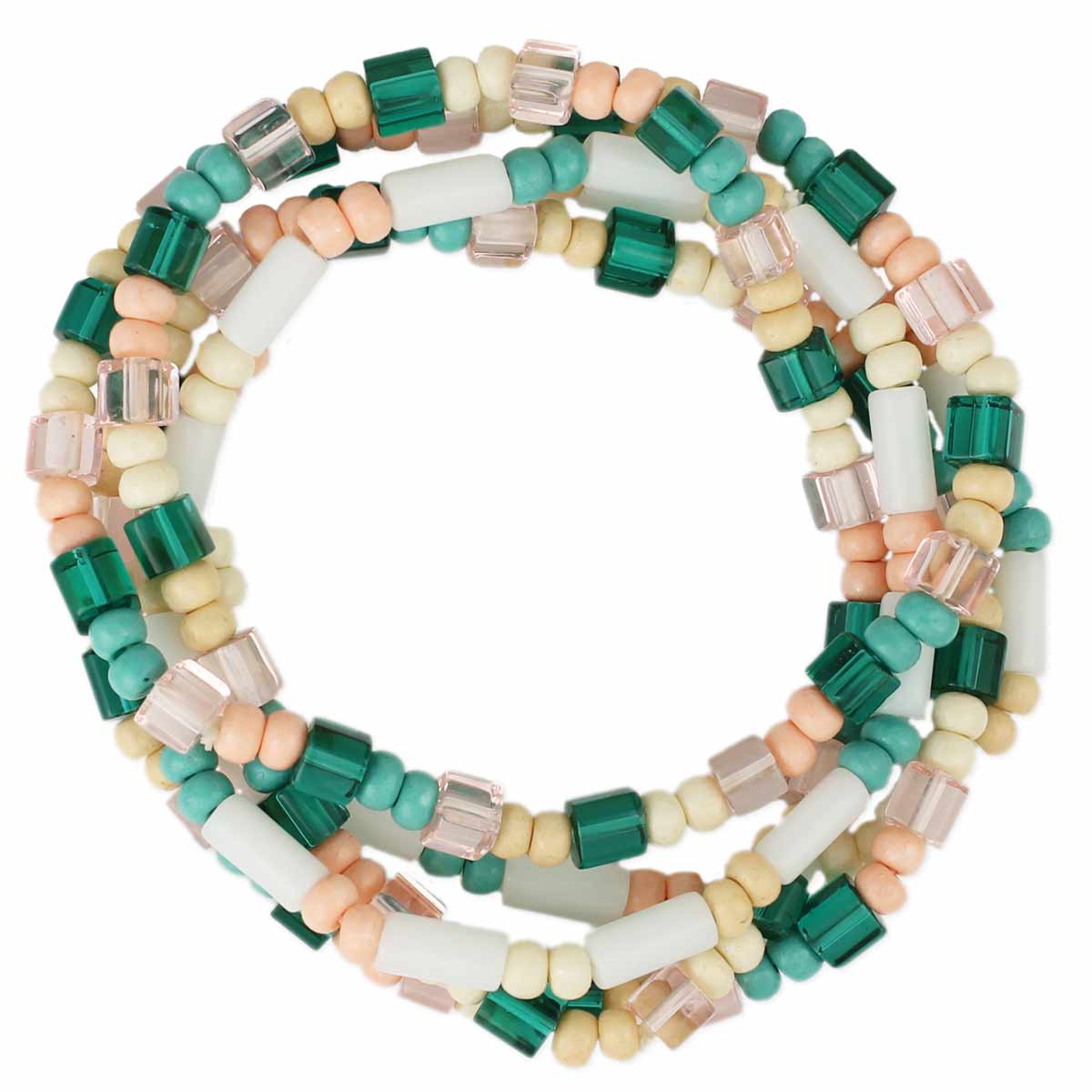 Turquoise Peach Bead Stretch Bracelets - #shop_name ZADGifts