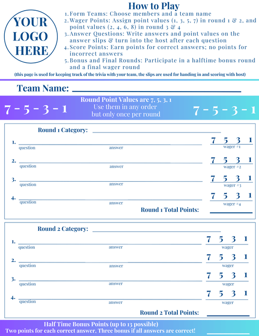 Ultimate Trivia Night Hosting Package For Small Businesses: Everything you need to plan, host, and keep score on trivia night! - #shop_name Boyle & BoydGames