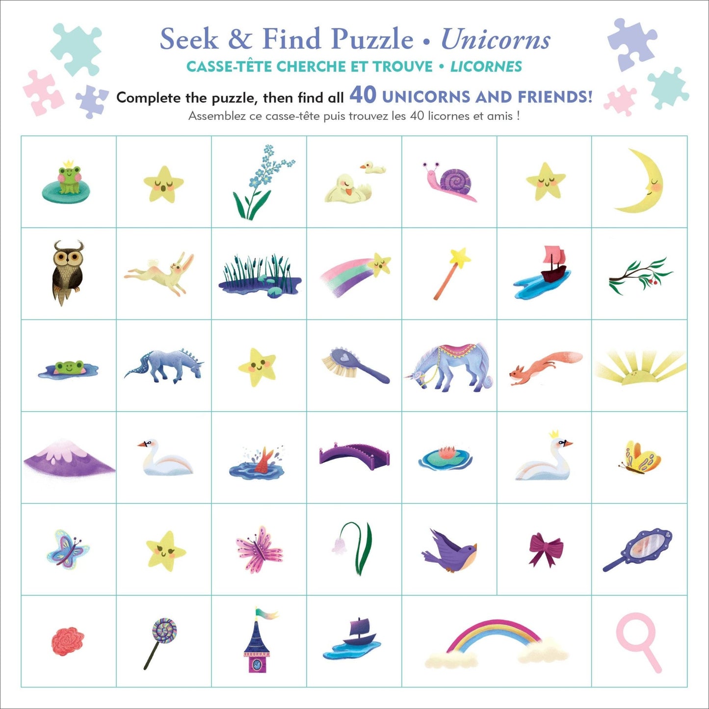 Unicorns Seek & Find 100 - Piece Jigsaw Puzzle - #shop_name Peter Pauper PressPuzzles