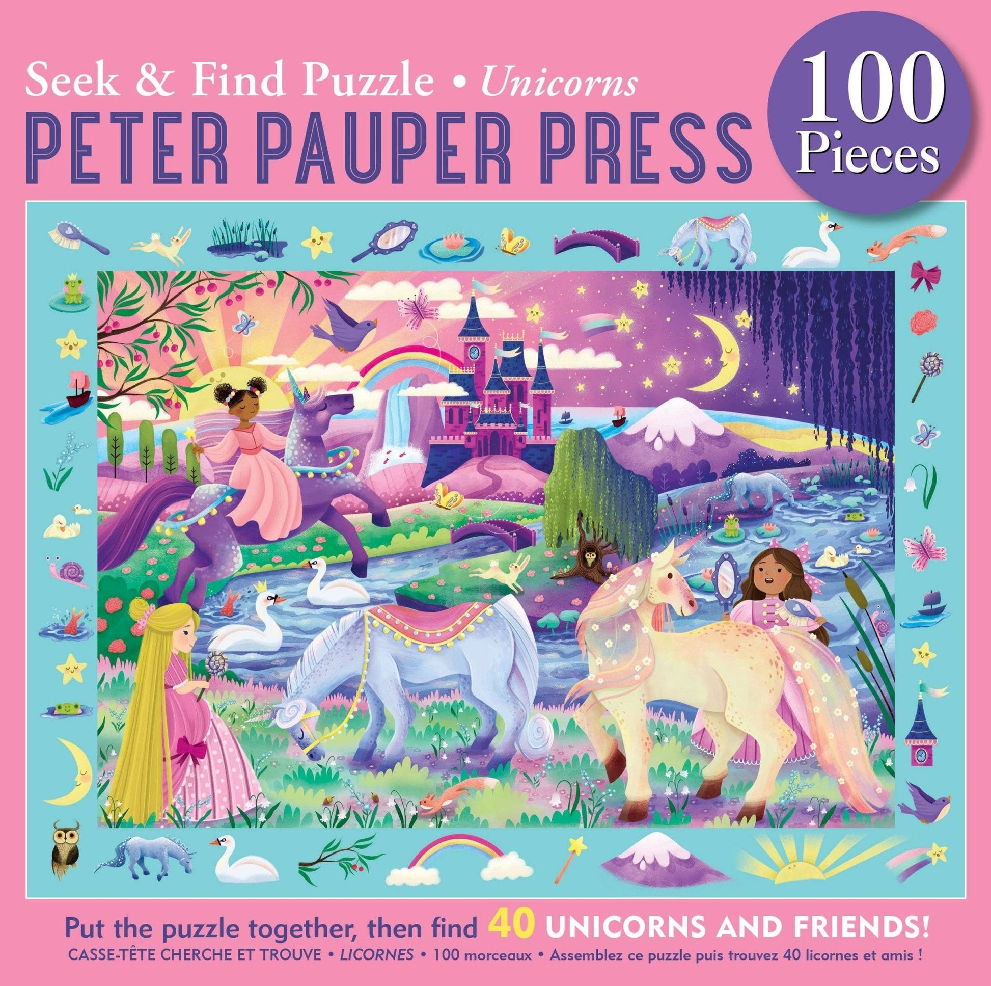 Unicorns Seek & Find 100 - Piece Jigsaw Puzzle - #shop_name Peter Pauper PressPuzzles