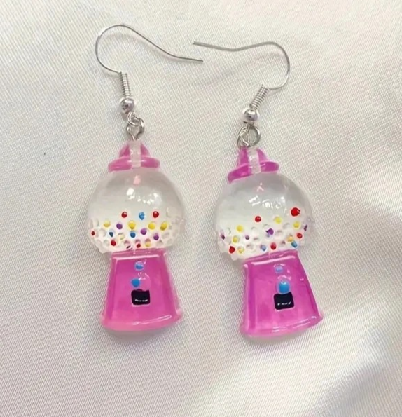 Pink Gumball Machine Earrings