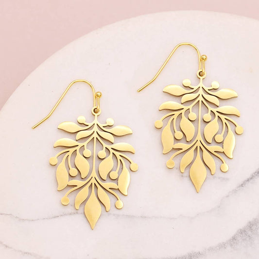 Victorian Floral Gold Earrings - #shop_name ZADGifts