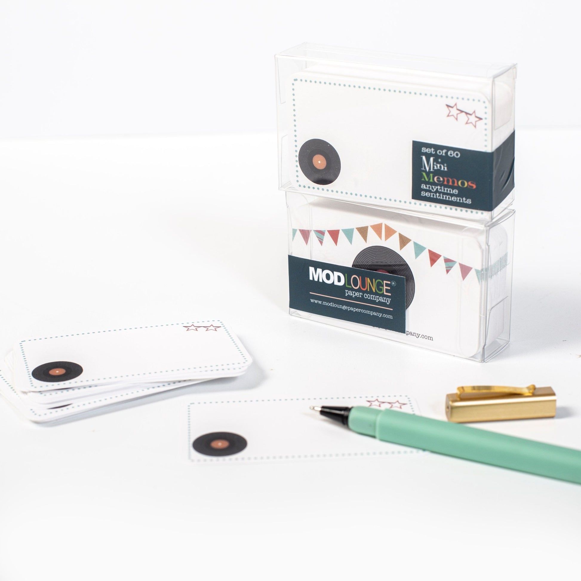 Vintage Record Mini Memos - #shop_name Mod Lounge Paper CompanyGreeting Cards