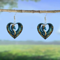 Blue Dragon Heart Earrings