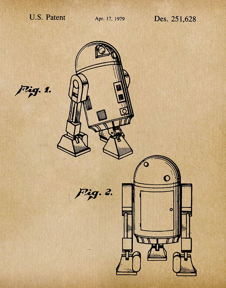 Wall Art: R2D2 1979 Patent Art Print - Star Wars - #shop_name Fresh Prints of CTWall Art & Posters