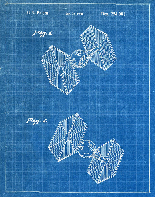 Wall Art: TIE Fighter 1980 Patent Art Print - Star Wars - #shop_name Fresh Prints of CTWall Art & Posters