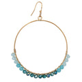 Waterfall Blue Beaded Gold Circle Earrings - #shop_name ZADGifts