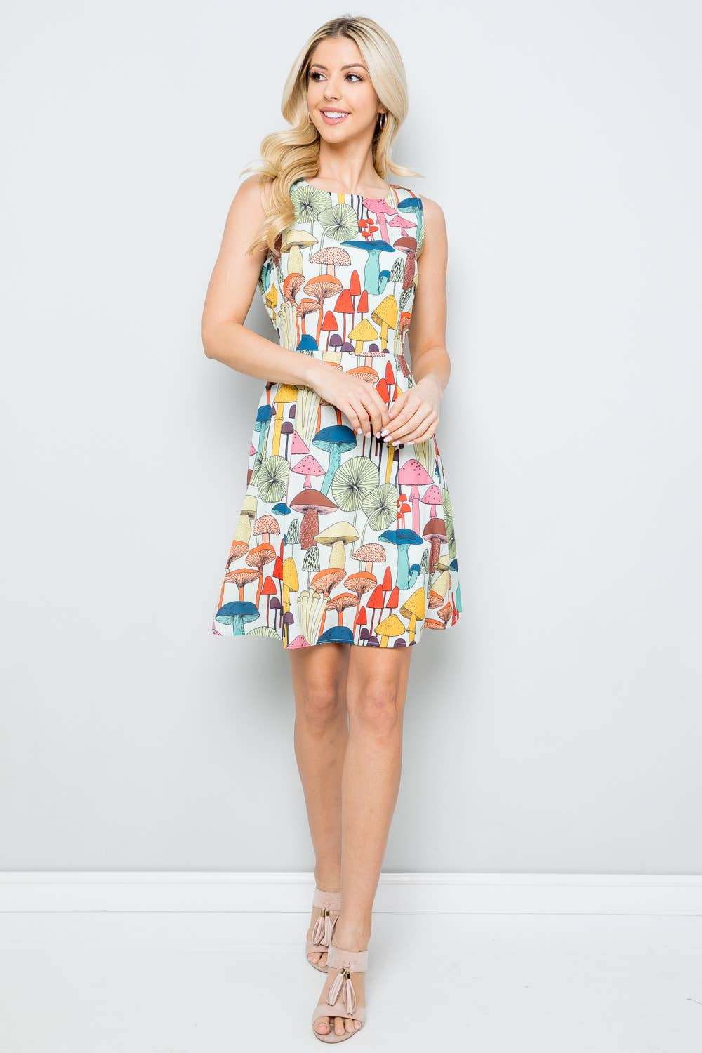 Whimsical Print Mushroom Print Dress - #shop_name LA SoulApparel