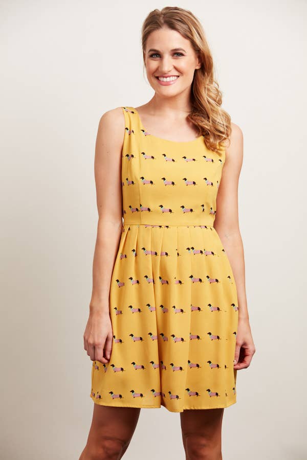 Wiener Dog Print Dress - #shop_name SM WARDROBEBoutique Dresses