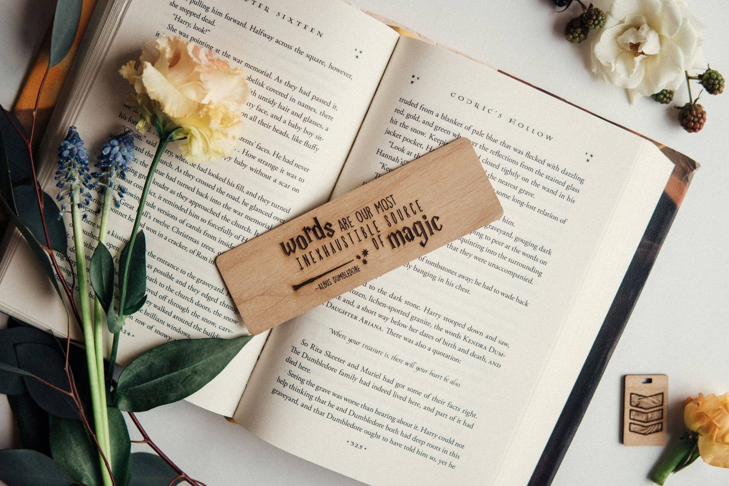 Words Are Magic - Harry Potter Inspired Wooden Bookmark - #shop_name NTSD Gaming and Bookish GoodsGifts